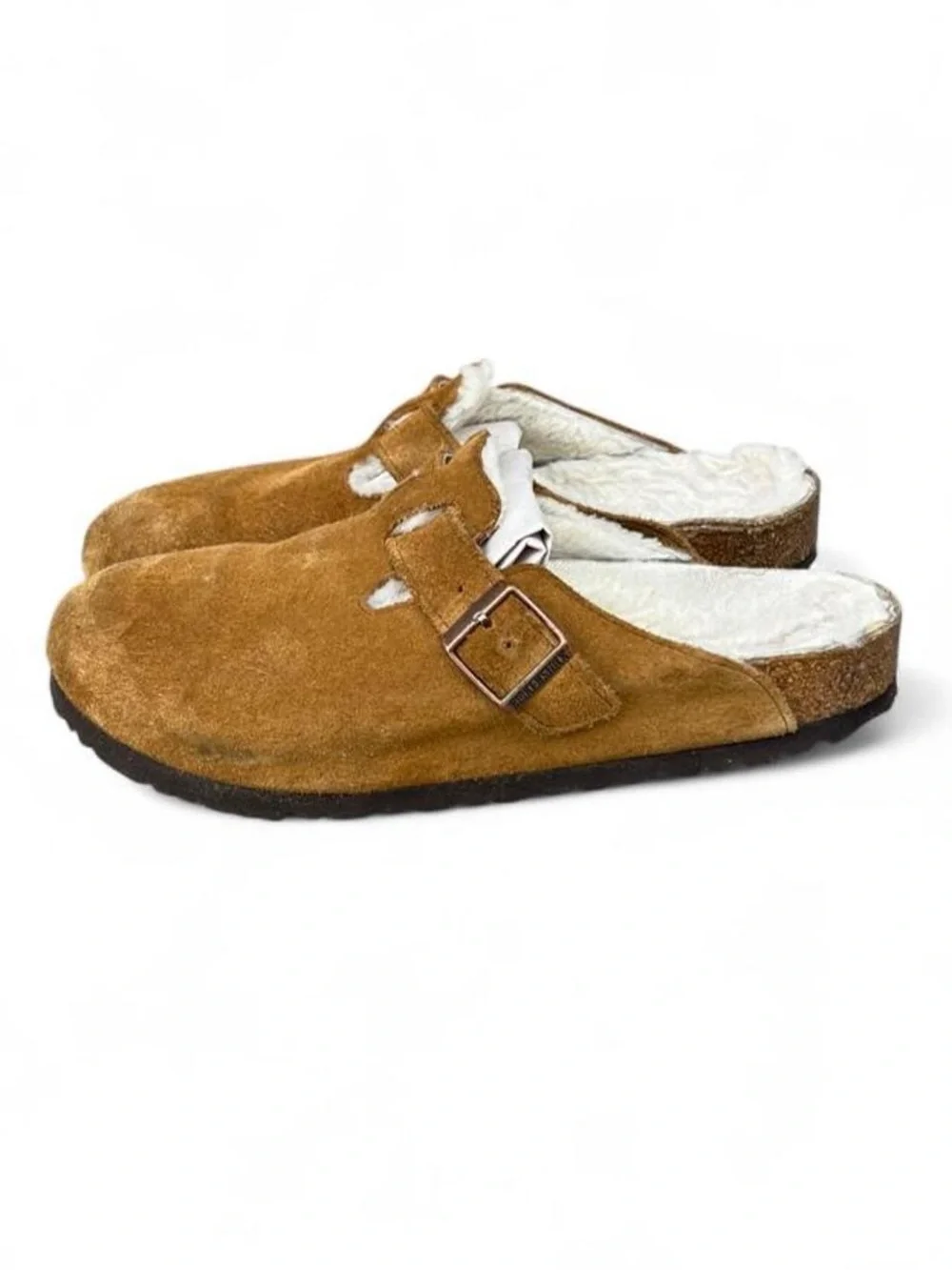 Birkenstock Boston Shearling Mink Brown Suede Clogs EU 42 US Mens 9 Womens 11 R